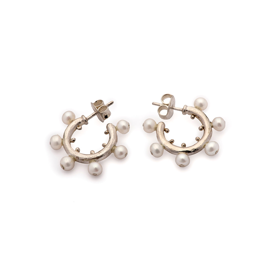 Pendientes plata con perlas naturales