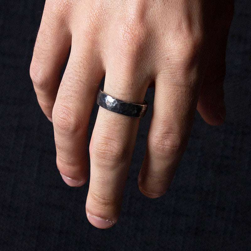 Anillo de plata martelé