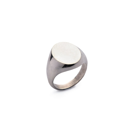 Anillo tipo sello plata