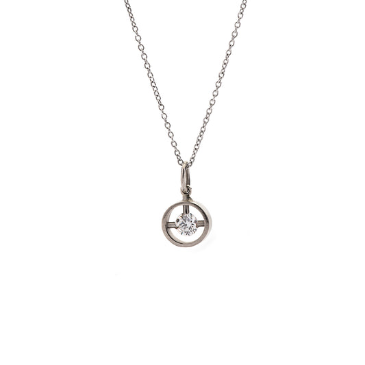 Colgante oro con diamante flotante