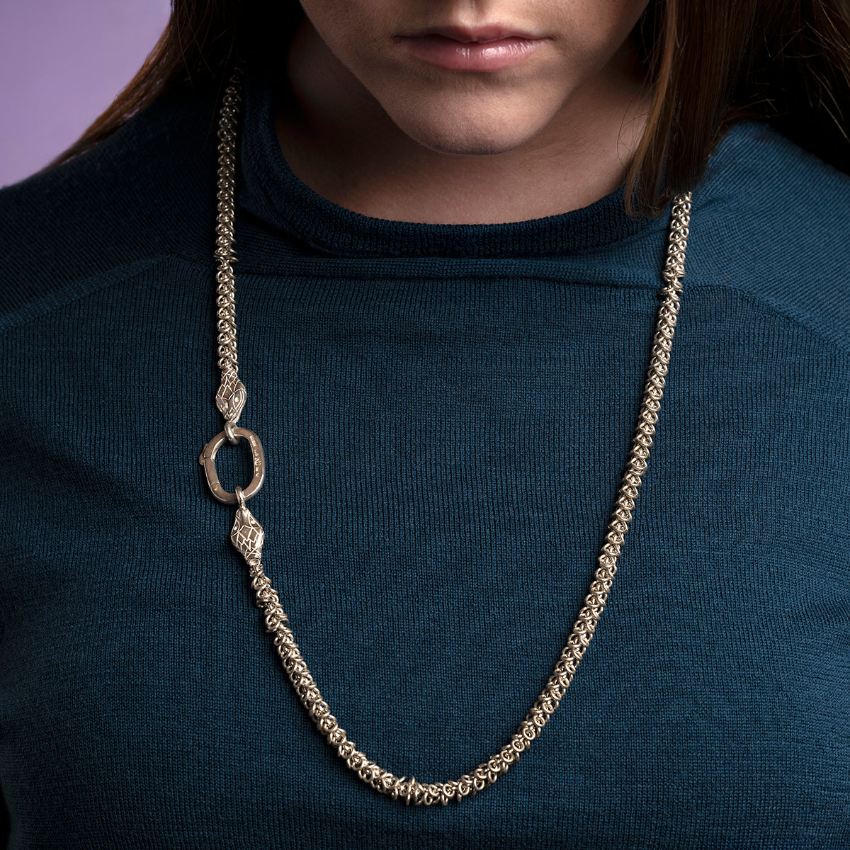 Collar serpiente plata
