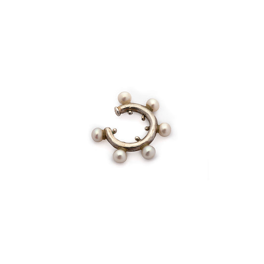 Pendientes earcuff plata y perlas
