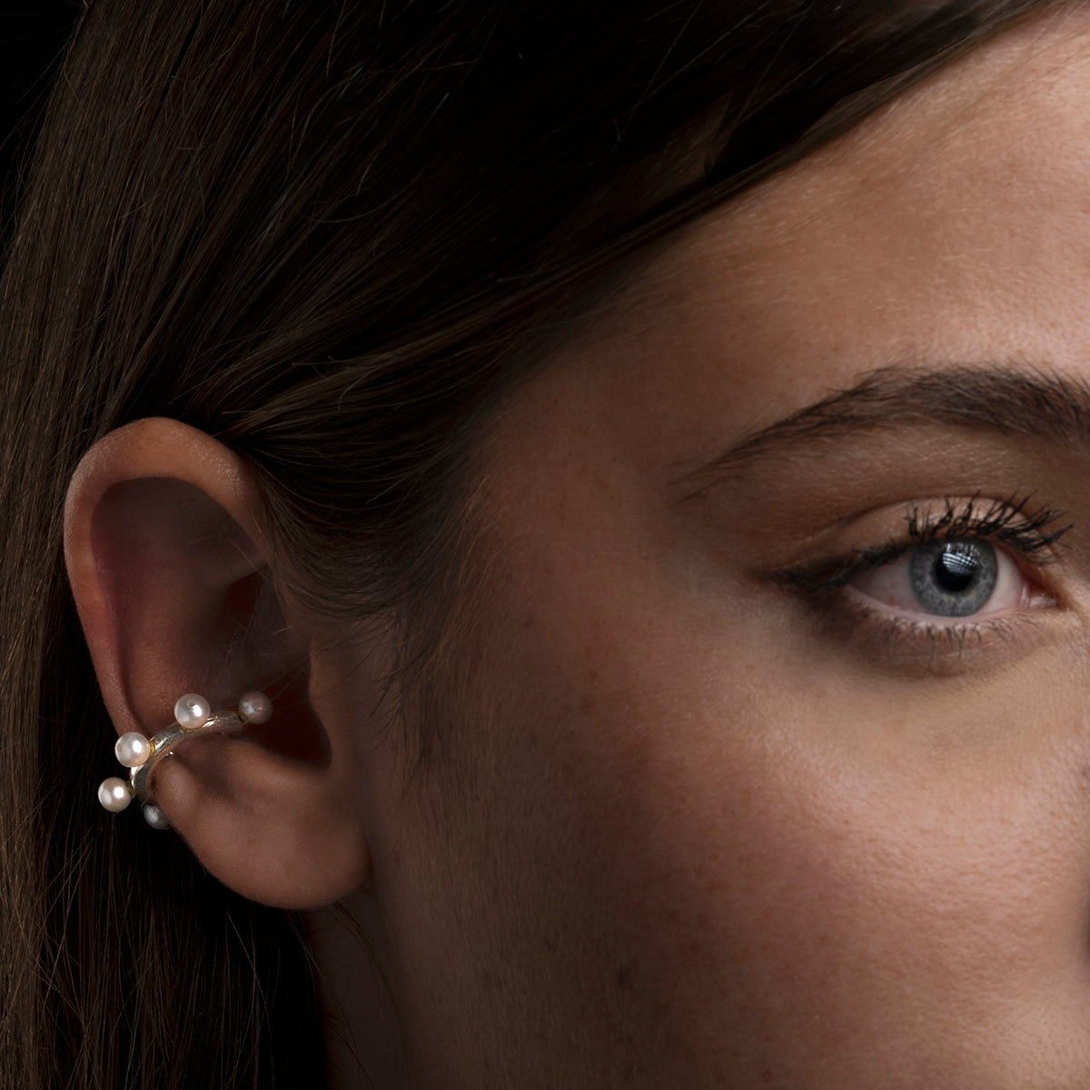 Pendientes earcuff perlitas