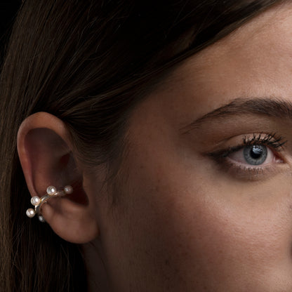 Pendientes earcuff perlitas