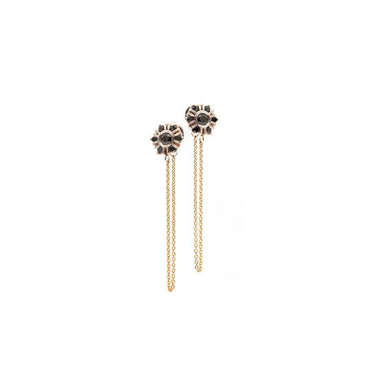 Pendientes largos diamantes negros