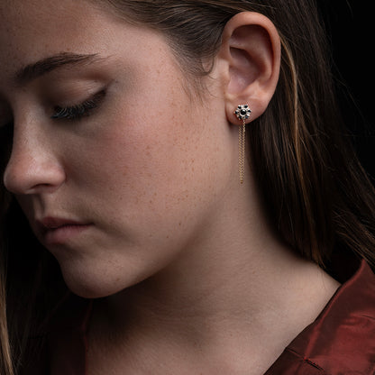 Pendientes diamantes negros largos