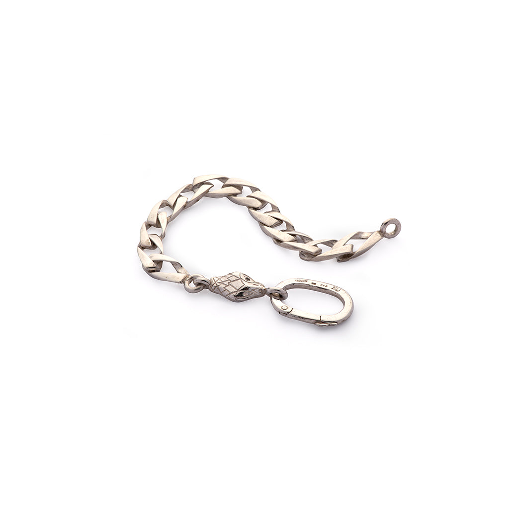Pulsera Serpiente plata brillante