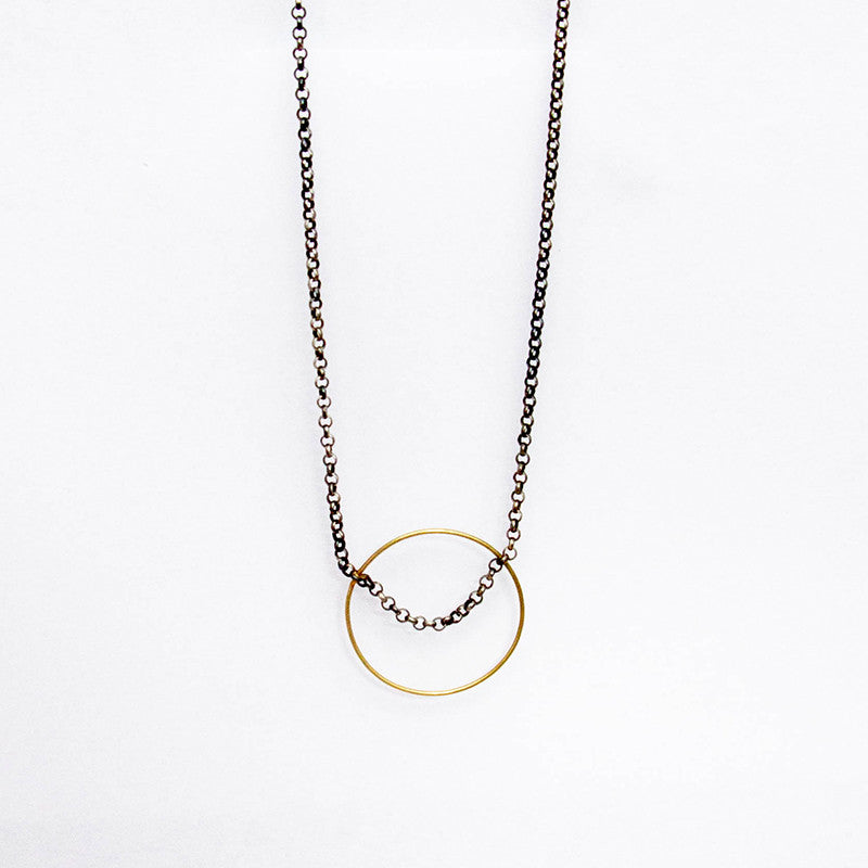 Chain with gold ring pendant