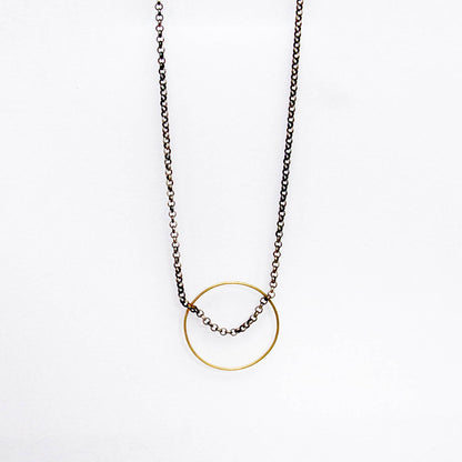 Chain with gold ring pendant